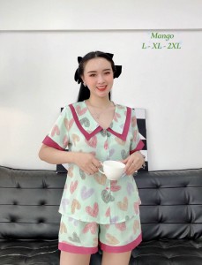 Bộ Pijama đùi lụa Mango cao cấp – MS050