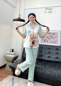 Bộ Pijama lụa Mango in 3D cao cấp – MS056
