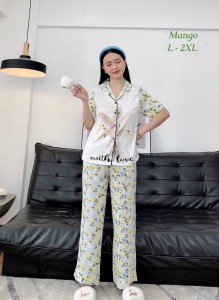 Bộ Pijama lụa Mango in 3D cao cấp – MS059