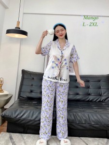 Bộ Pijama lụa Mango in 3D cao cấp – MS060