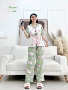 Bộ Pijama lụa Mango in 3D cao cấp – MS053