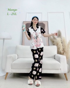 Bộ Pijama lụa Mango in 3D cao cấp – MS054