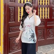 Bộ đồ lam in họa tiết 5D, boutique